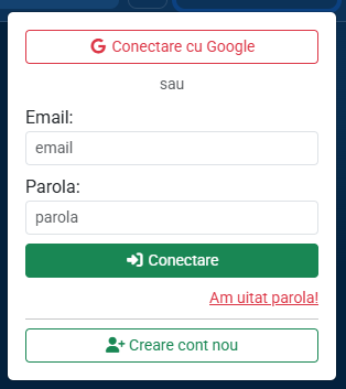 Optiuni de conectare